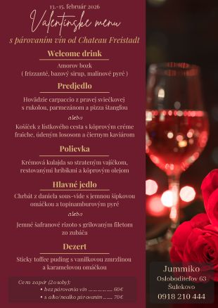 Valentínske menu v Jummiku